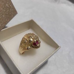 Anello 18kt testa di leone
